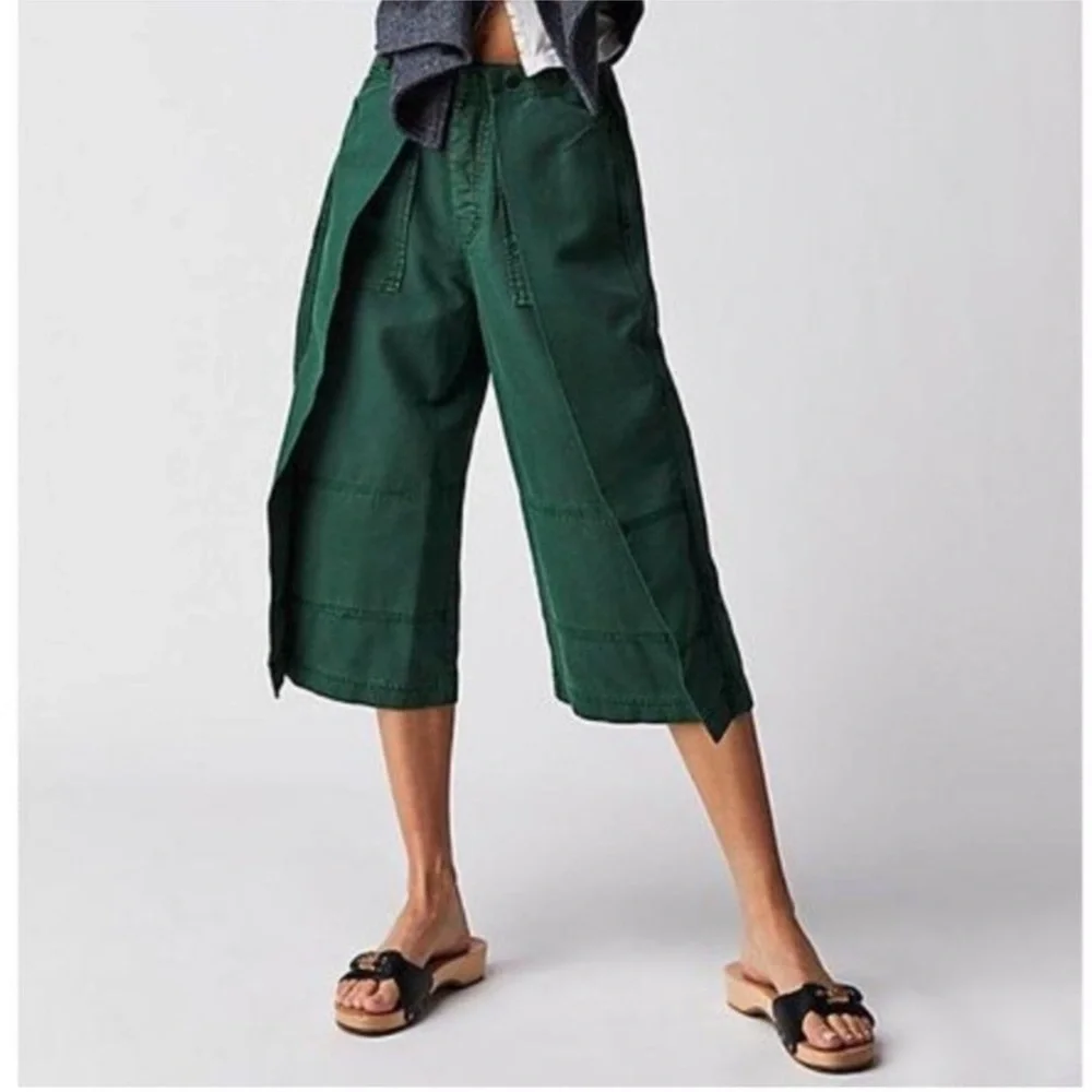 Free People Keep Calling Wide Leg Crop Pant Size 4 Women